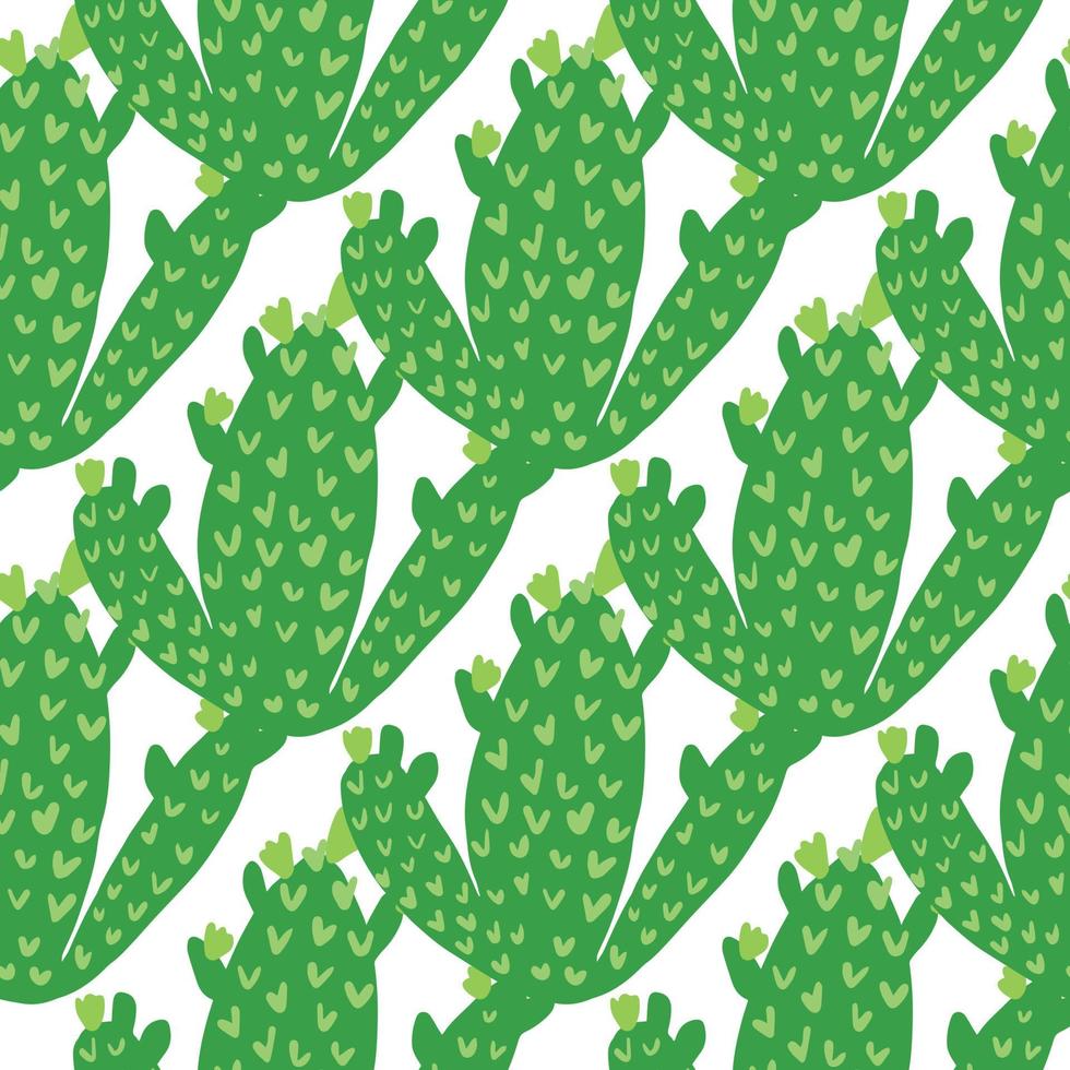 patrón sin fisuras de cactus sobre fondo blanco. fondo de pantalla de cactus. vector