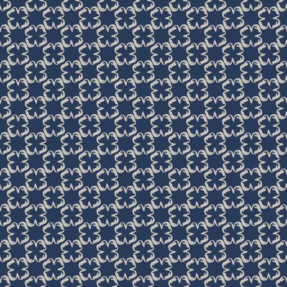 Geometric pattern with small white elements on dark blue background. vector