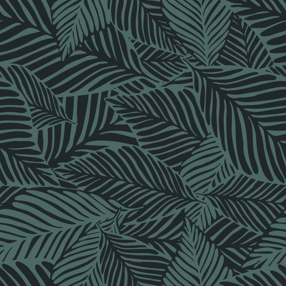 Abstract tropical pattern, palm leaves seamless floral background. vector