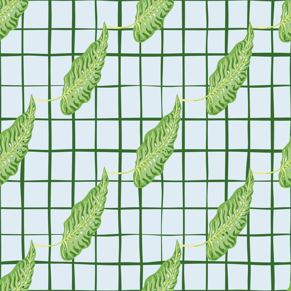patrón transparente tropical retro con hojas en el fondo de las líneas. vector