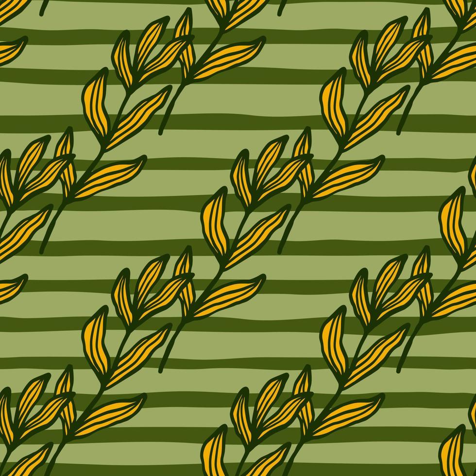 Forest branch with leaves seamless pattern. Vintage foliage backdrop. vector