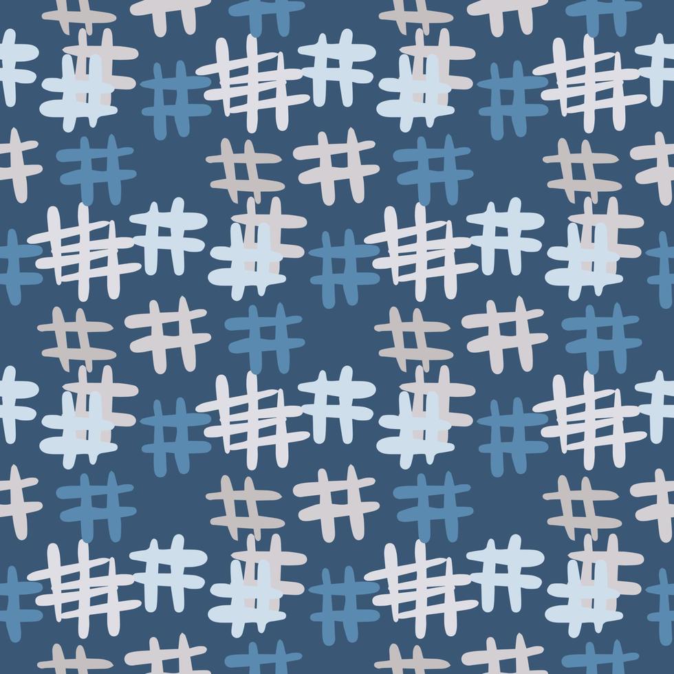 Hand drawn Hashtag icon seamless pattern. Simple style backdrop vector