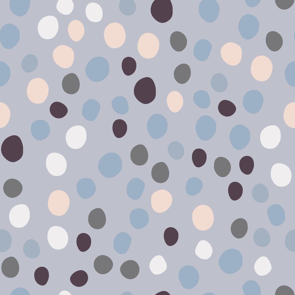 Geometric dotted wallpaper. Chaotic stones backdrop. Hand drawn pebble vector
