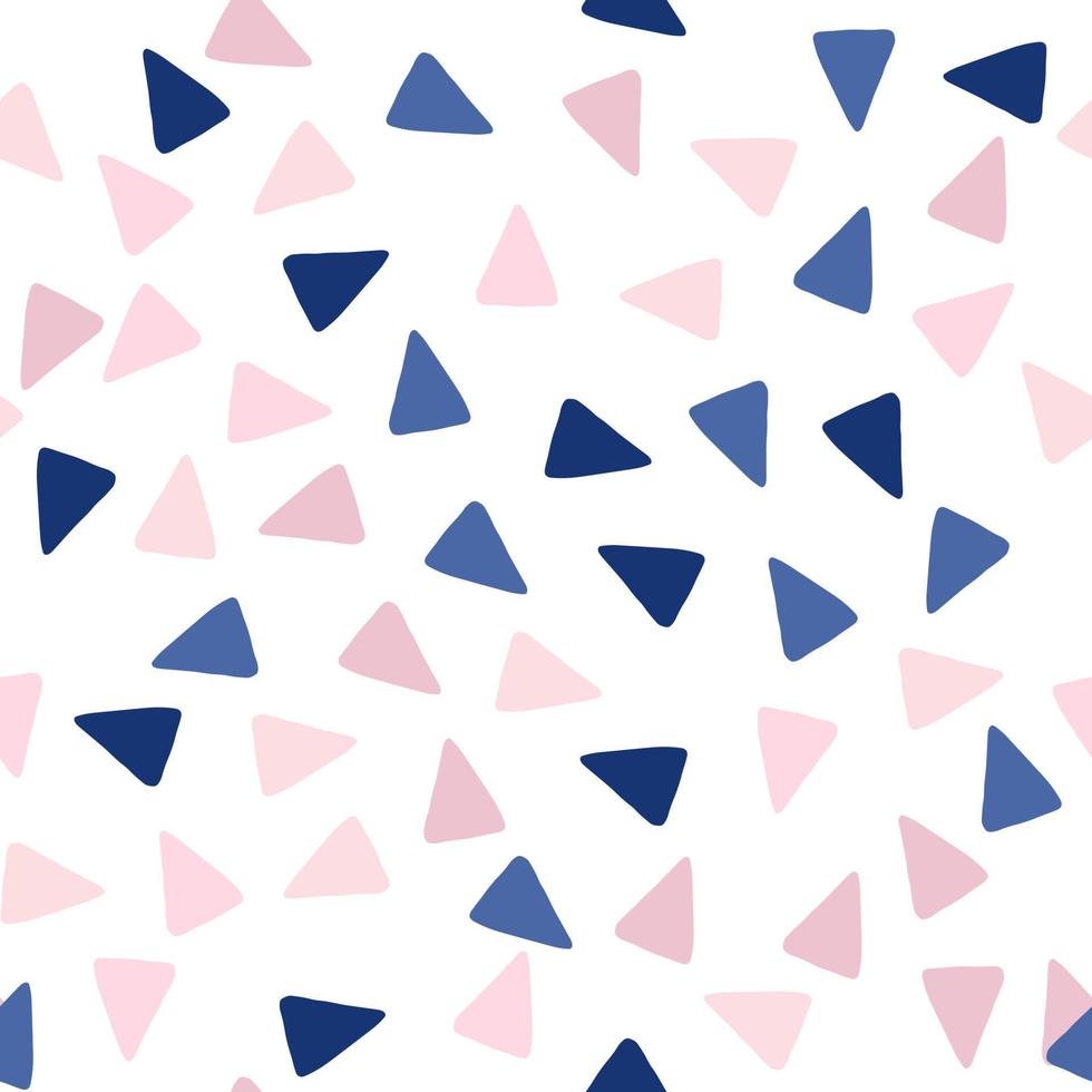 Abstract geometric triangular shapes seamless pattern. Simple isolated wallpaper with white background. vector