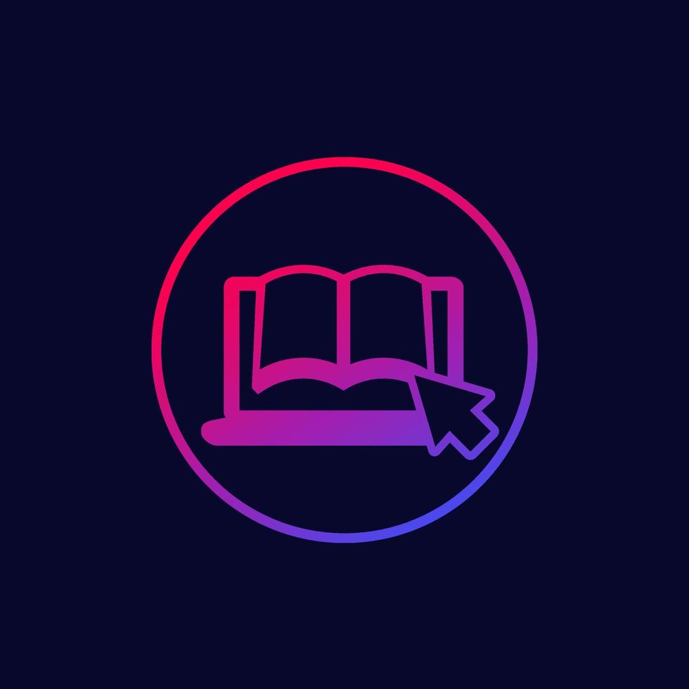 book and laptop icon for web vector