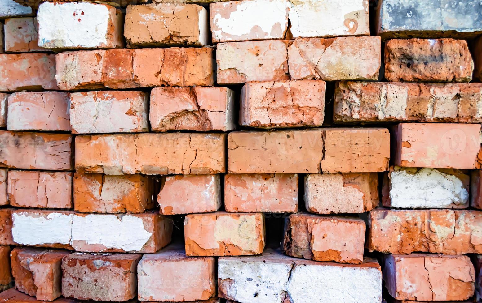 Beautiful texture old brick from big wall block photo