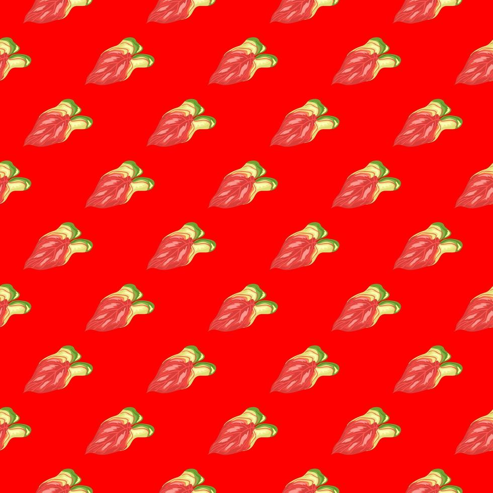 Tropical leaves seamless pattern. Rainforest leaf endless wallpaper. Exotic hawaiian plants backdrop. vector