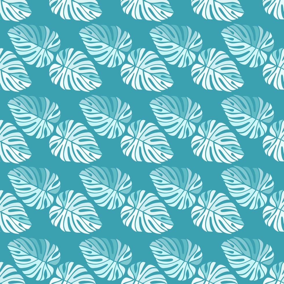Tropical leaves seamless pattern. Monstera leaf background. Modern exotic jungle plants endless wallpaper. vector
