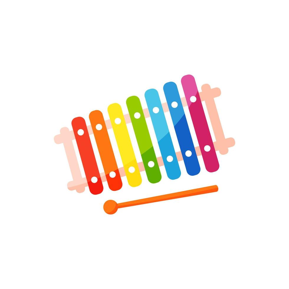 Colorful vector xylophone isolated on white background