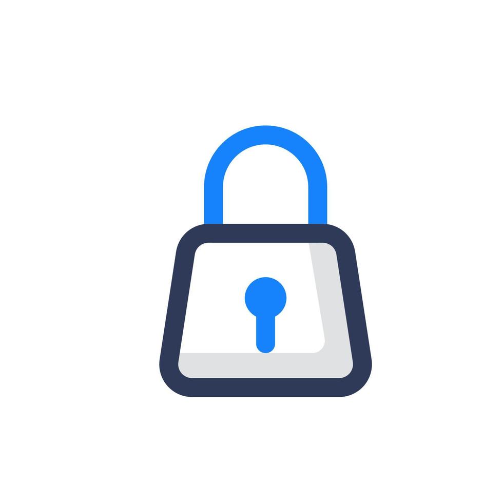 lock icon on blue internet button vector