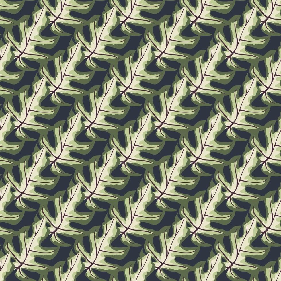 Abstract contrast tropical seamless pattern with monstera elements. Colorful ornament in botanic style. vector