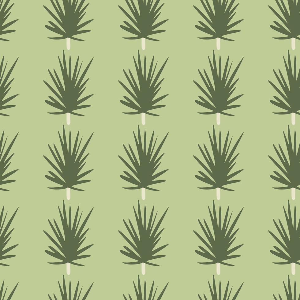 Seamless pale pattern with doodle simple pine twigs ornament. Light pastel background with coniferous elements. vector