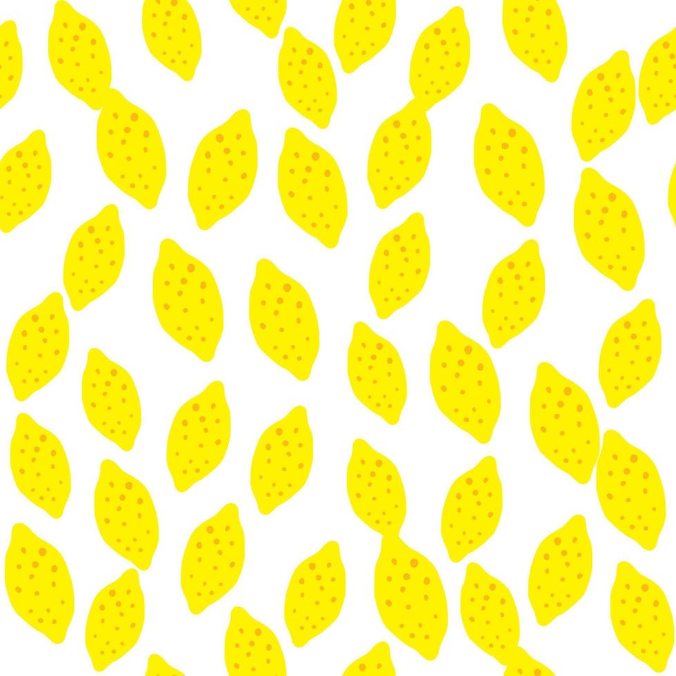 Lemon seamless pattern. Hand drawn citrus fruits. Abstract background texture. vector