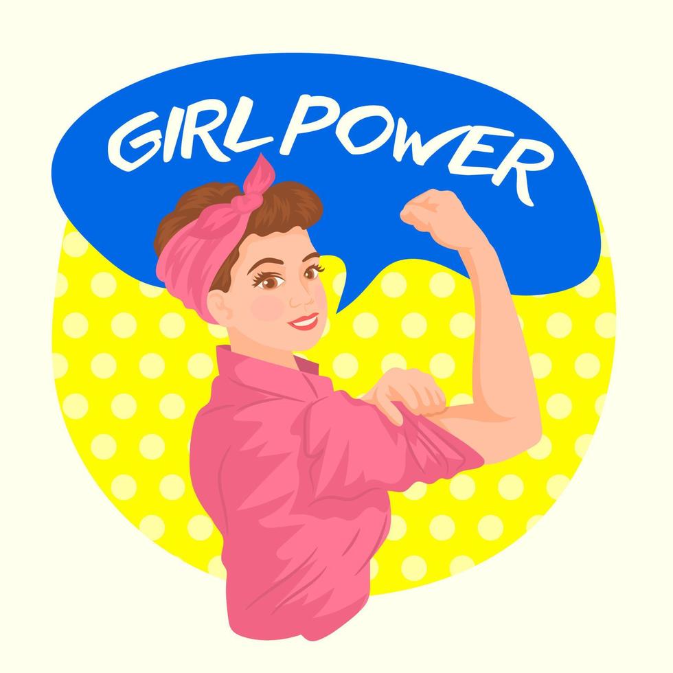 We Can Do It. Iconic woman's fist, symbol of female power and industry. vector