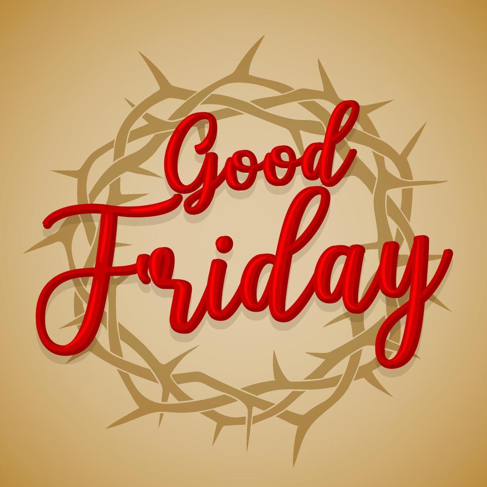 Good Friday text with the crown of thorns of Jesus vector