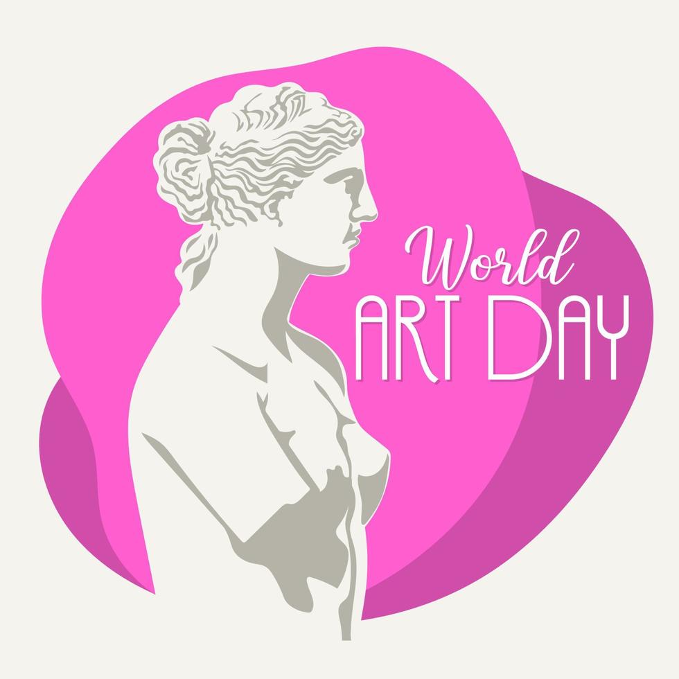 estatua de afrodita de milos o venus de milo para la celebración del día mundial del arte vector