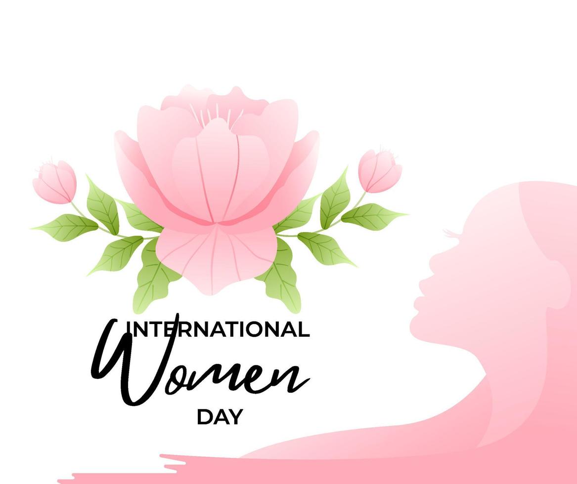 Woman face side view with International women's day lettering vector