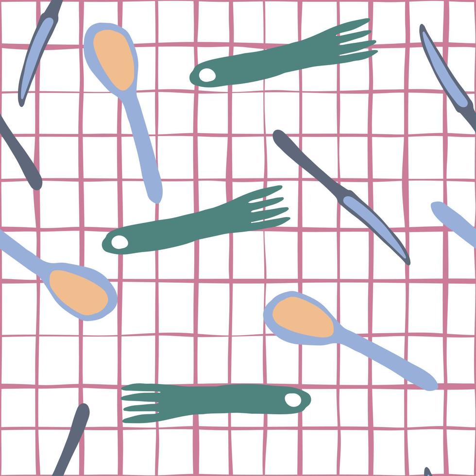 Fork, knife, Spoon seamless pattern Simple style vector