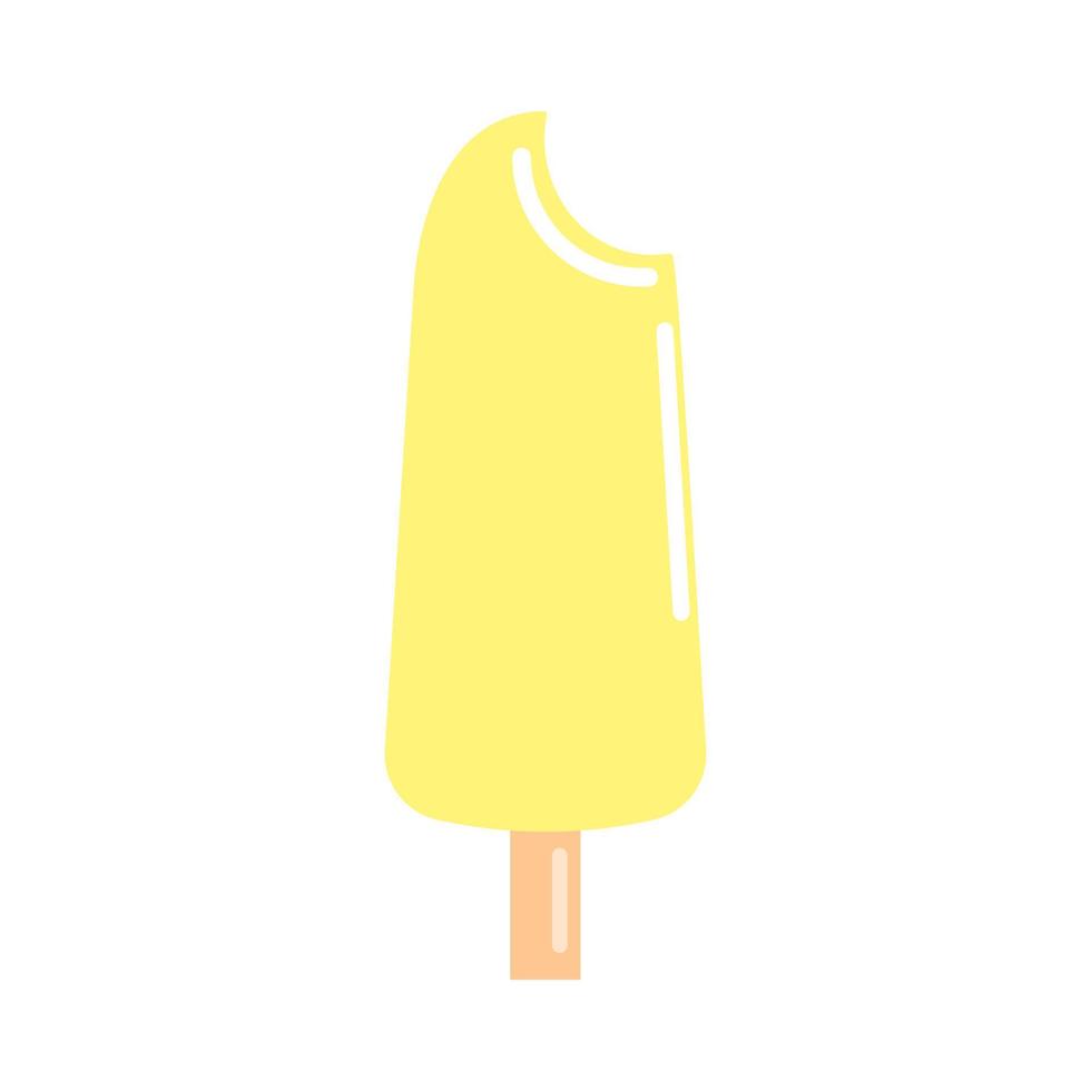 polo de hielo en estilo plano. helado amarillo. Paletas congeladas aislado sobre fondo blanco. vector