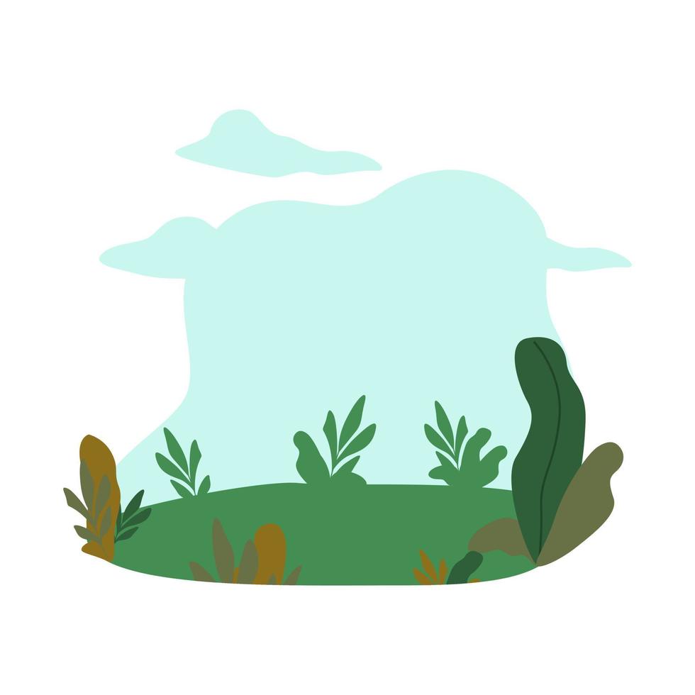 paisaje de hojas de bosque en un diseño de estilo plano. paisaje panorámico vector