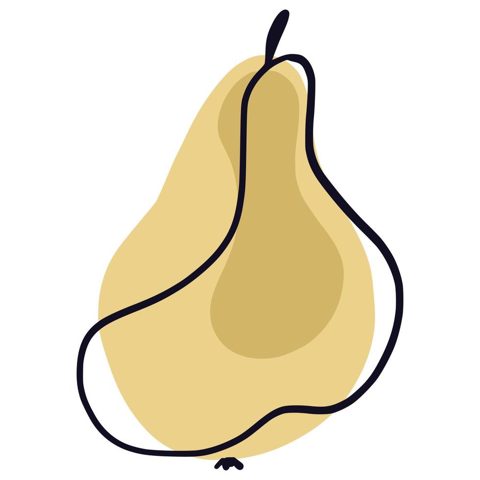 Hand drawn pear isolated. vector