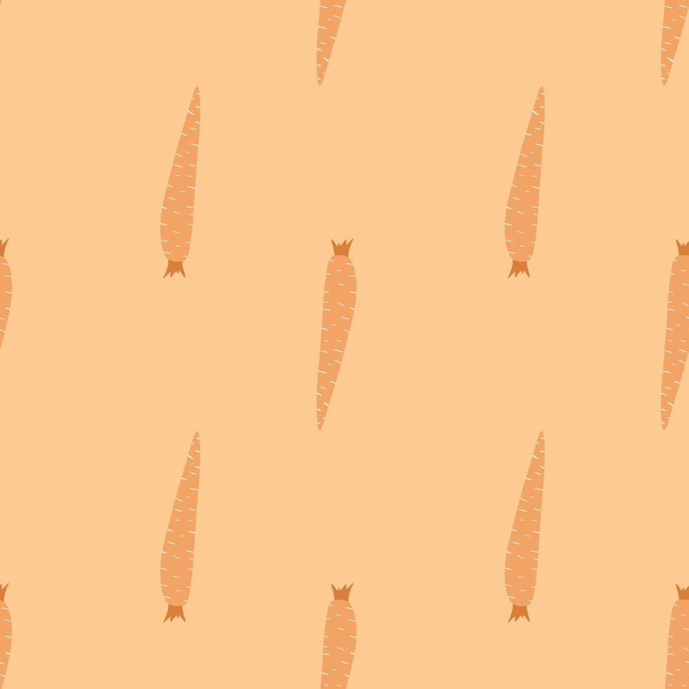 Geometric orange carrot seamless pattern on orange background. vector