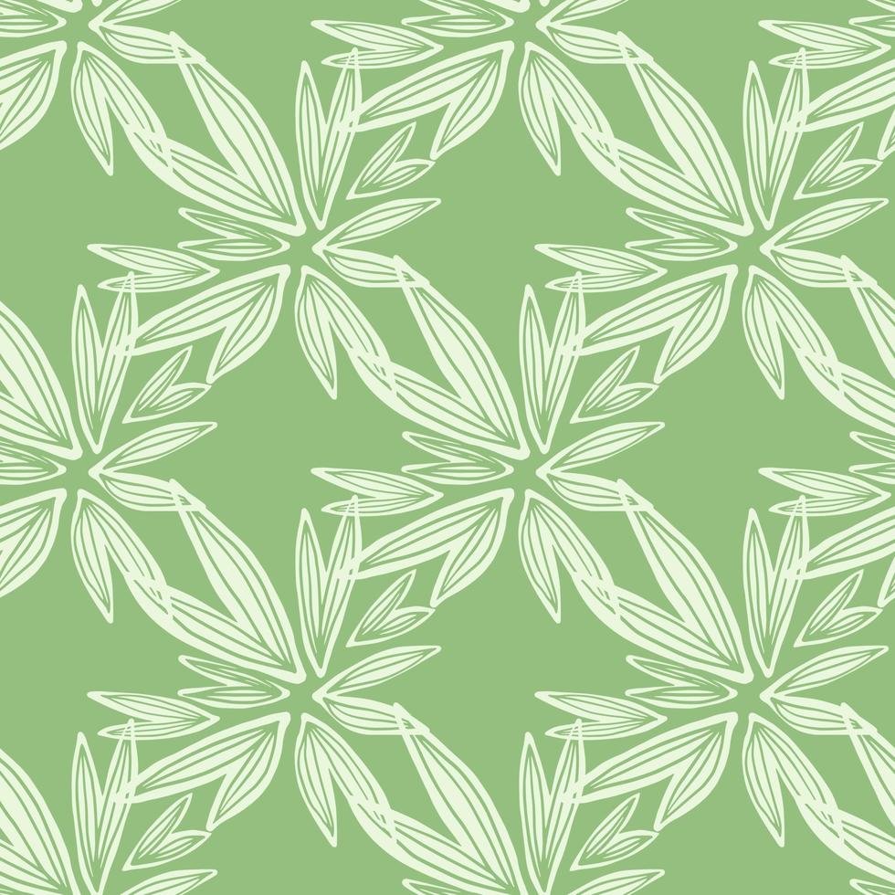 Retro floral wallpaper. Creative bud seamless pattern on green background. vector