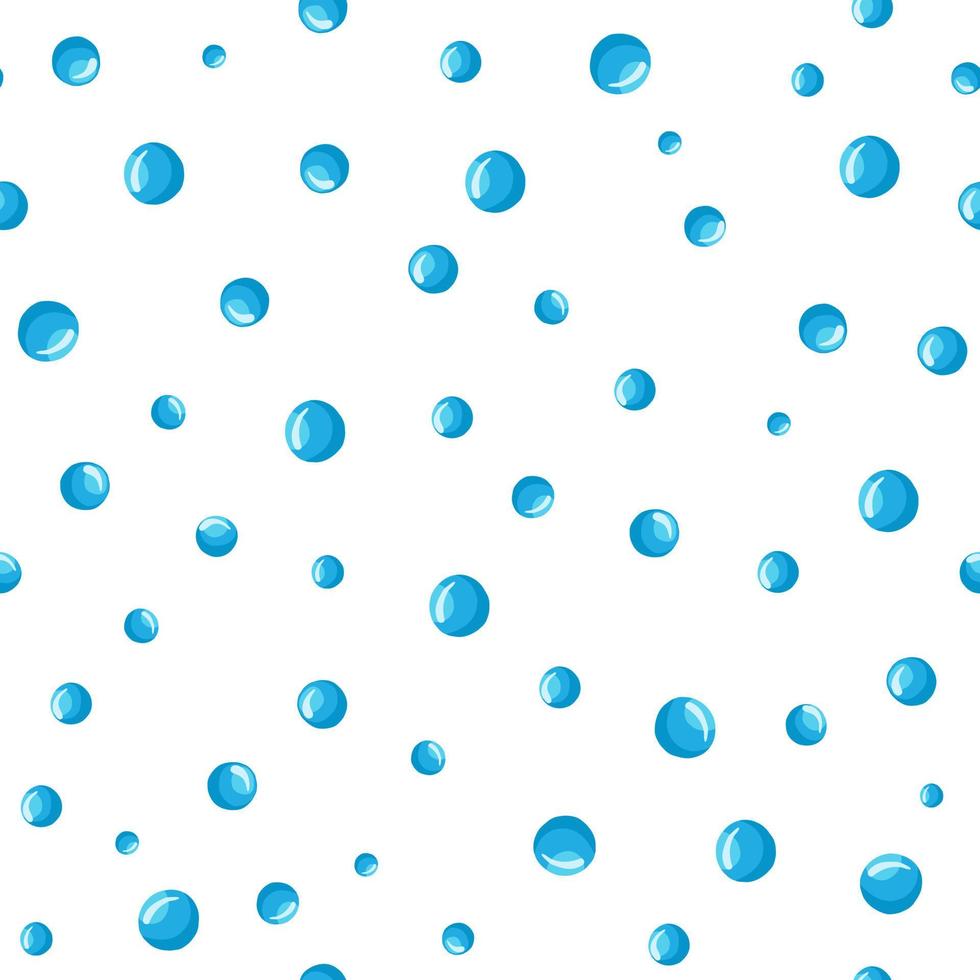 Flat water bubbles seamless pattern on a white background. vector