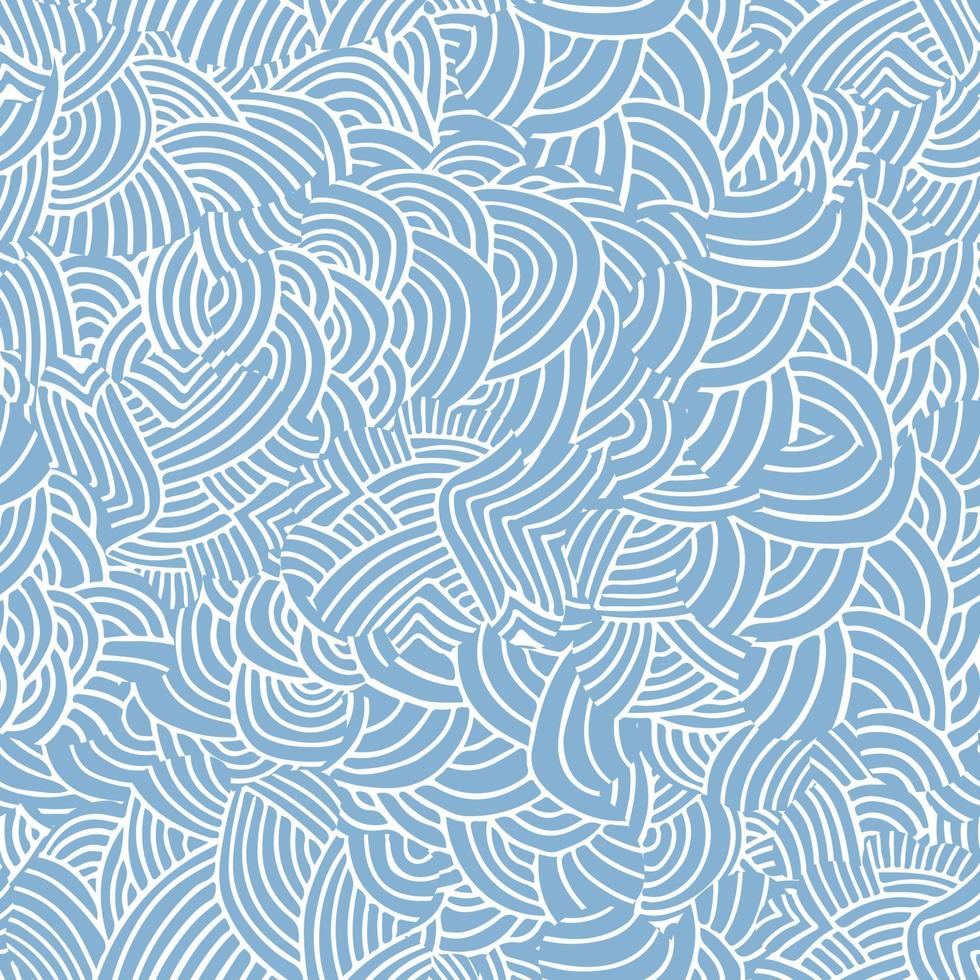 Seamless pattern with linear waves. Hand drawn graphic illustration. vector