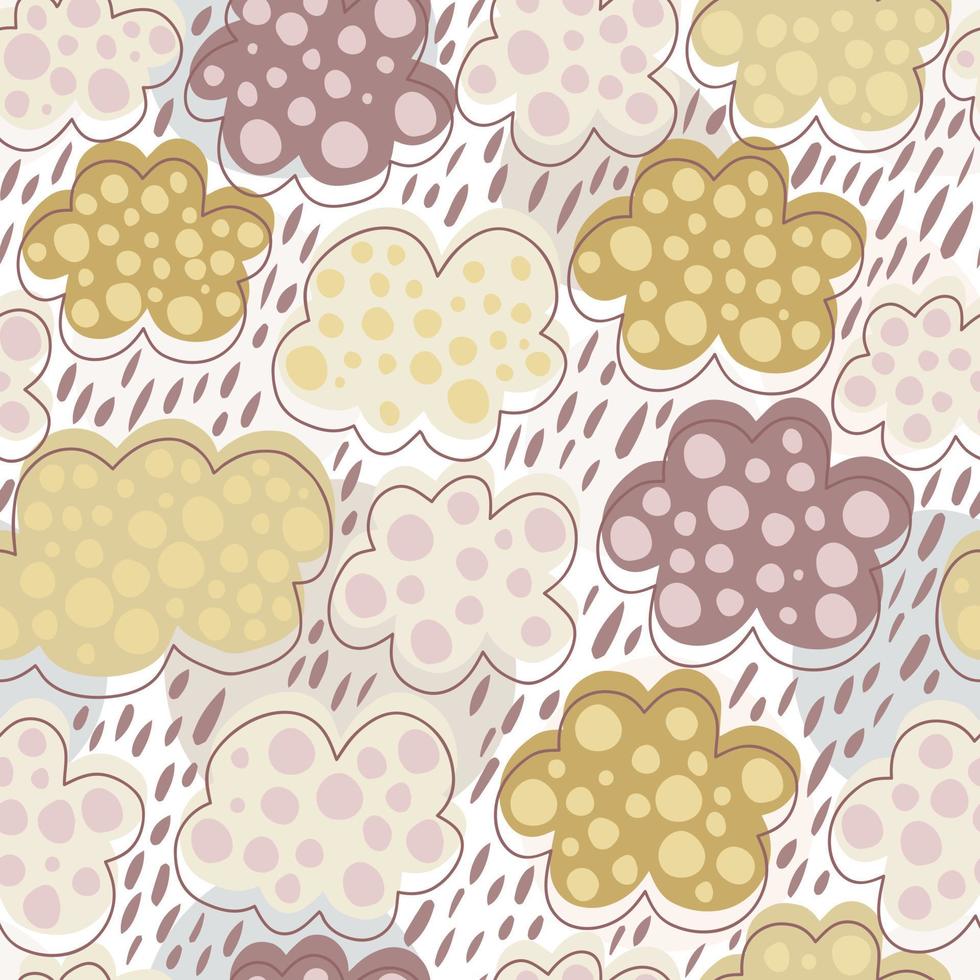 Cute clouds seamless pattern. Weather background. Rain backdrop. vector