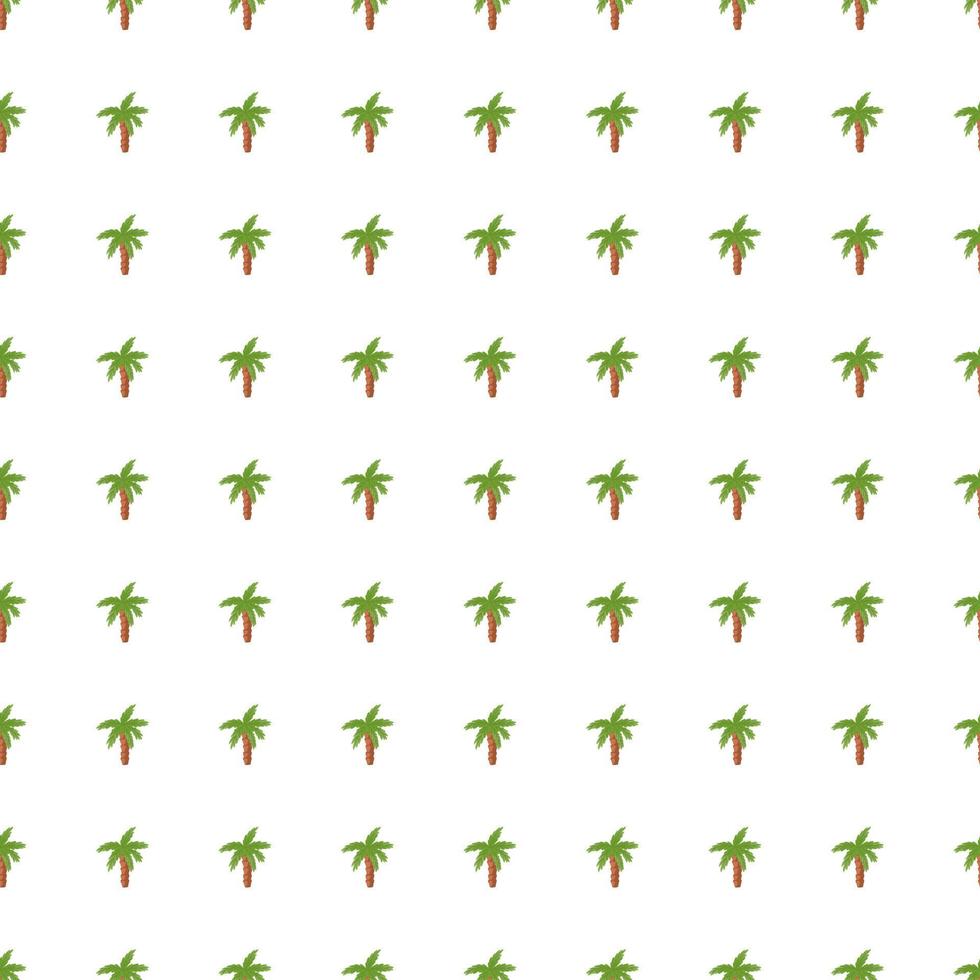 Botanic seamless doodle pattern with little green palm tree elements print. White background. Isolated backdrop. vector