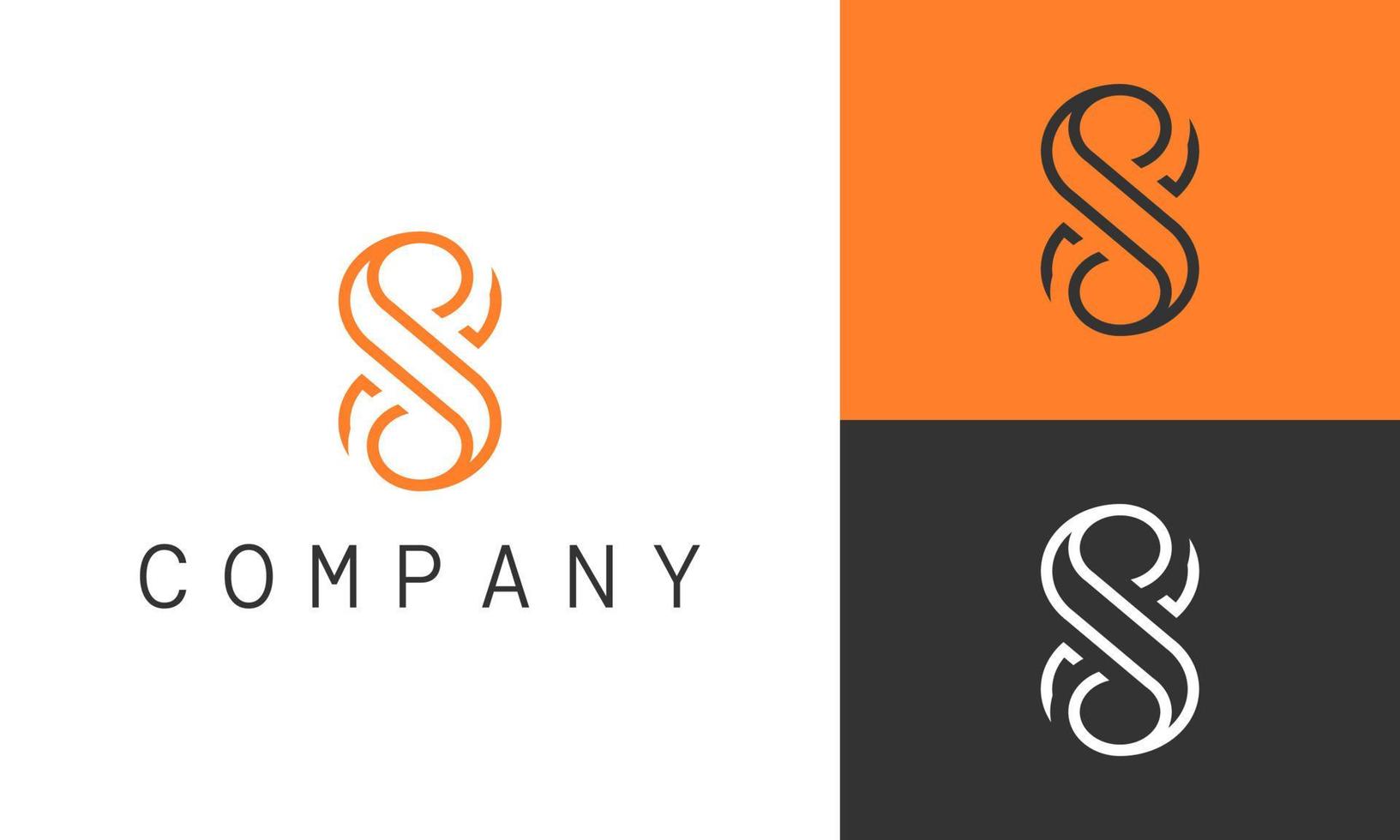 Initial letter s logo. number 8 logo. Logo vector isolated.