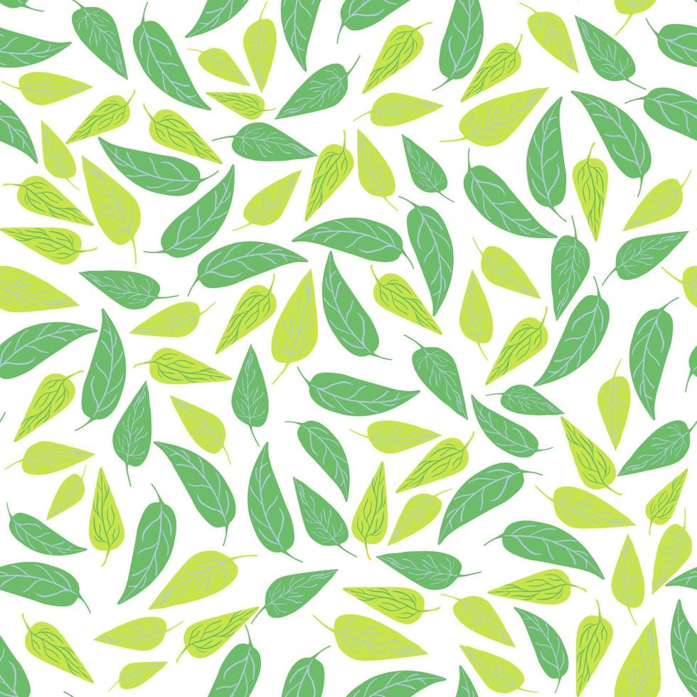 Green forest leaves seamless pattern. Botanical design for fabric vector