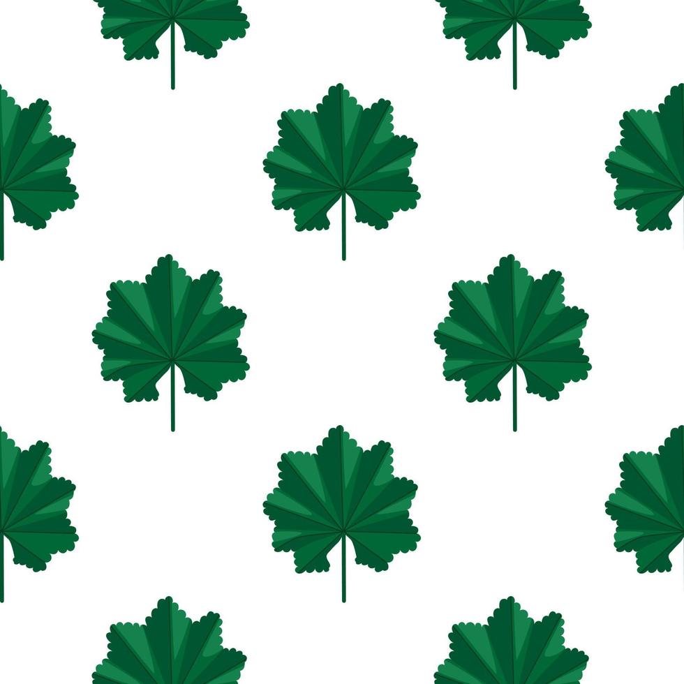 Isolated hand drawn green abstractjungle leaf silhouettes seamless pattern. White background. Doodle style. vector