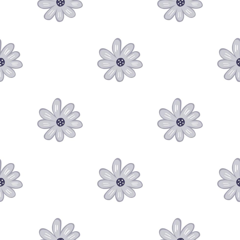 Doodle ditsy seamless pattern. Hand drawn chamomile print. Abstract floral ornament vector