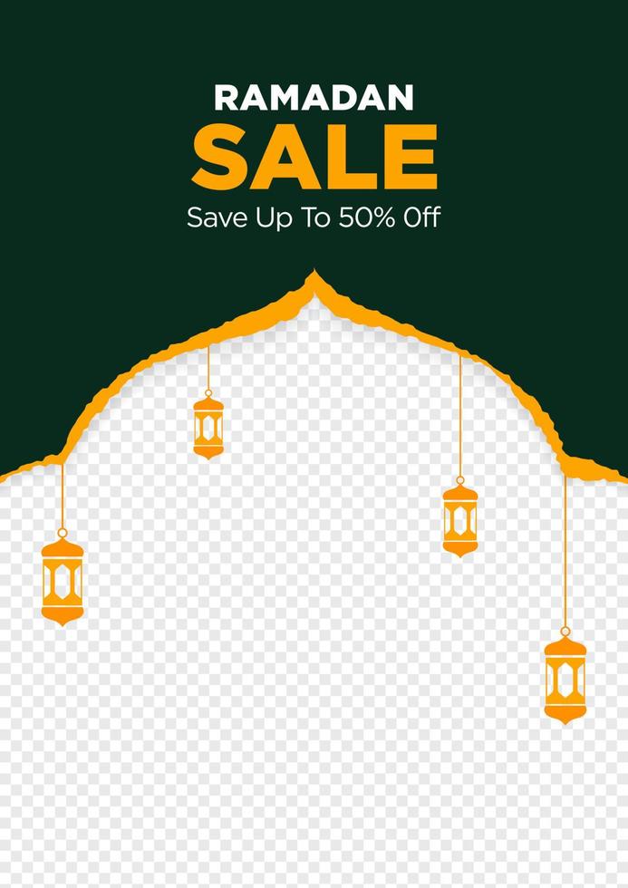 Ramadan sale discount banner template promotion design for business. Suitable for Web Promotion and Social Media Template Post for Ramadan Kareem Greeting Card, and Event. Vector Illustration