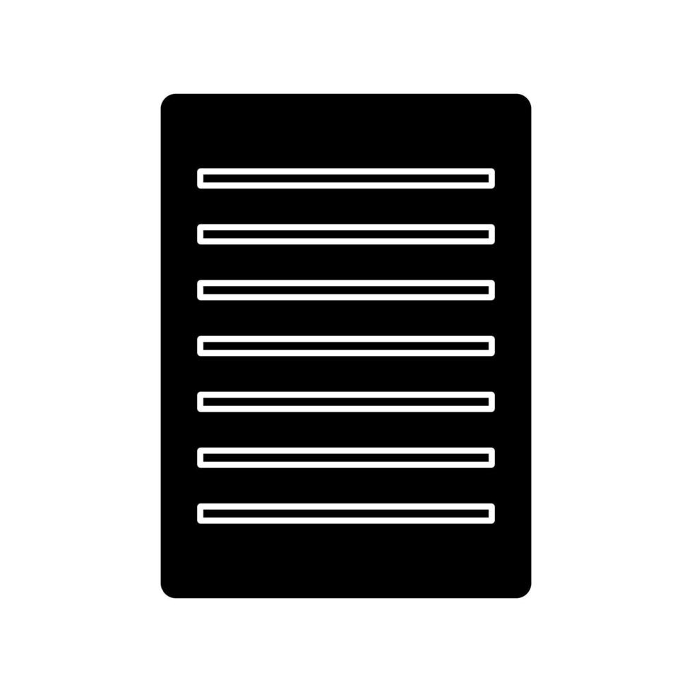 Glyph document icon of symbol.Simple style vector illustration isolated