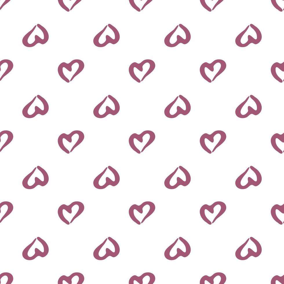 Geometric pink hearts seamless pattern. Valentines Day backdrop. vector