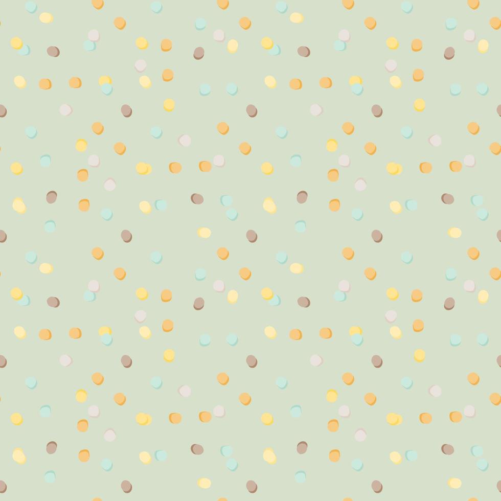 Abstract geometric polka dot seamless pattern. Pastel colorful dots on light blue background. vector