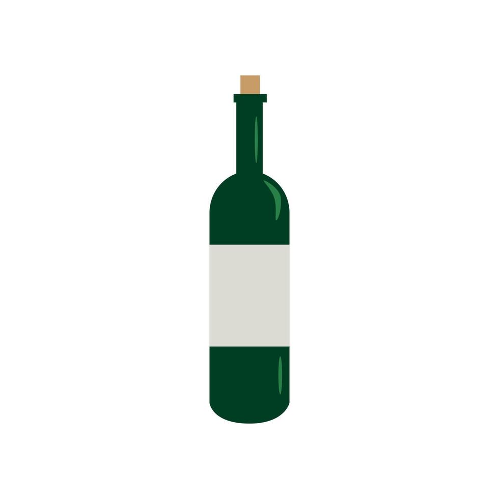 Bottle wine icon isolated on white background. Wine bottle in flat style. vector