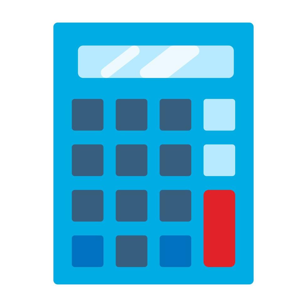 Concept blue calculator. Flat design icon isolated vector