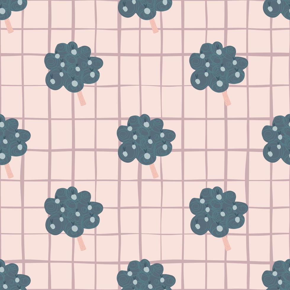 Vintage apple fruit trees seamless pattern on stripes background. vector