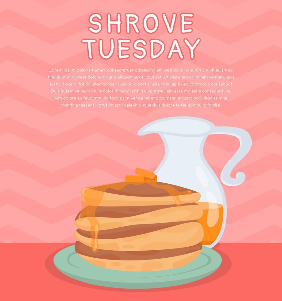Lovely Shrove Tuesday Pancake Day Vector Background Design