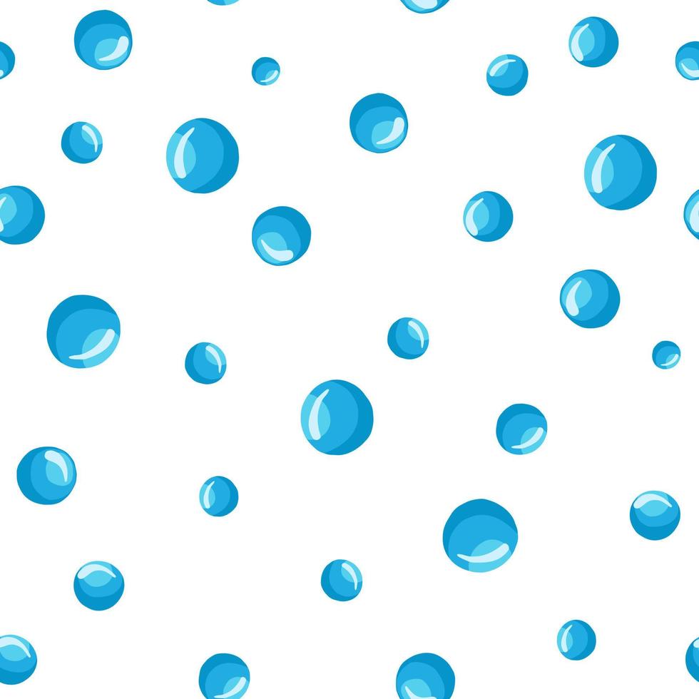 patrón sin costuras de burbujas de agua modernas sobre un fondo blanco. vector