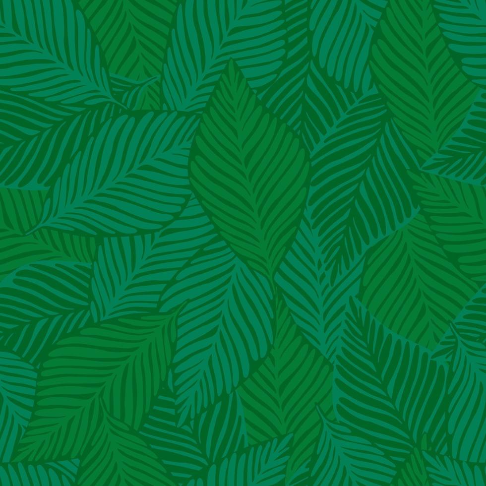 Exotic plant. Tropical pattern, palm leaves seamless vector floral background.
