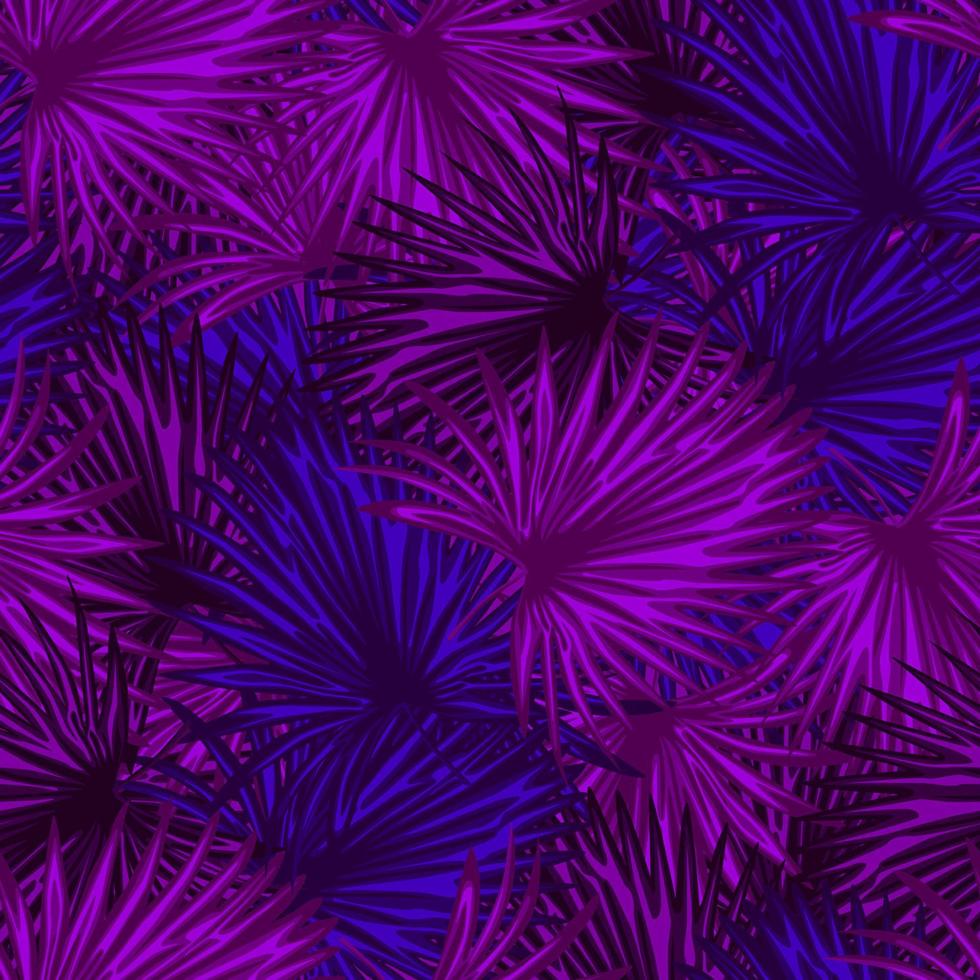 Abstract botanical background. Purple exotic plant seamless pattern. vector