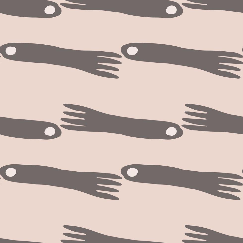 Creative fork seamless pattern on pink background. Kitchen textiles wallpaper. vector