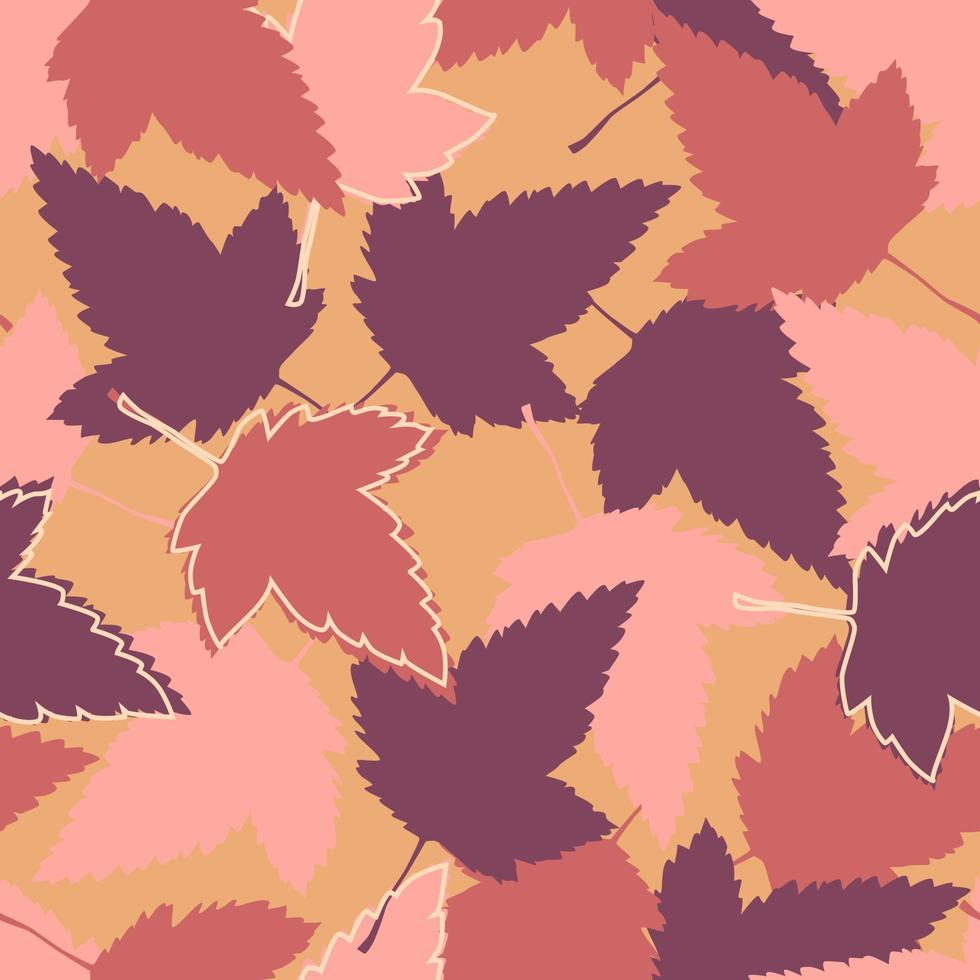 Seamless pattern with maple leaves. Fabric texture. Design element. Fall season. vector