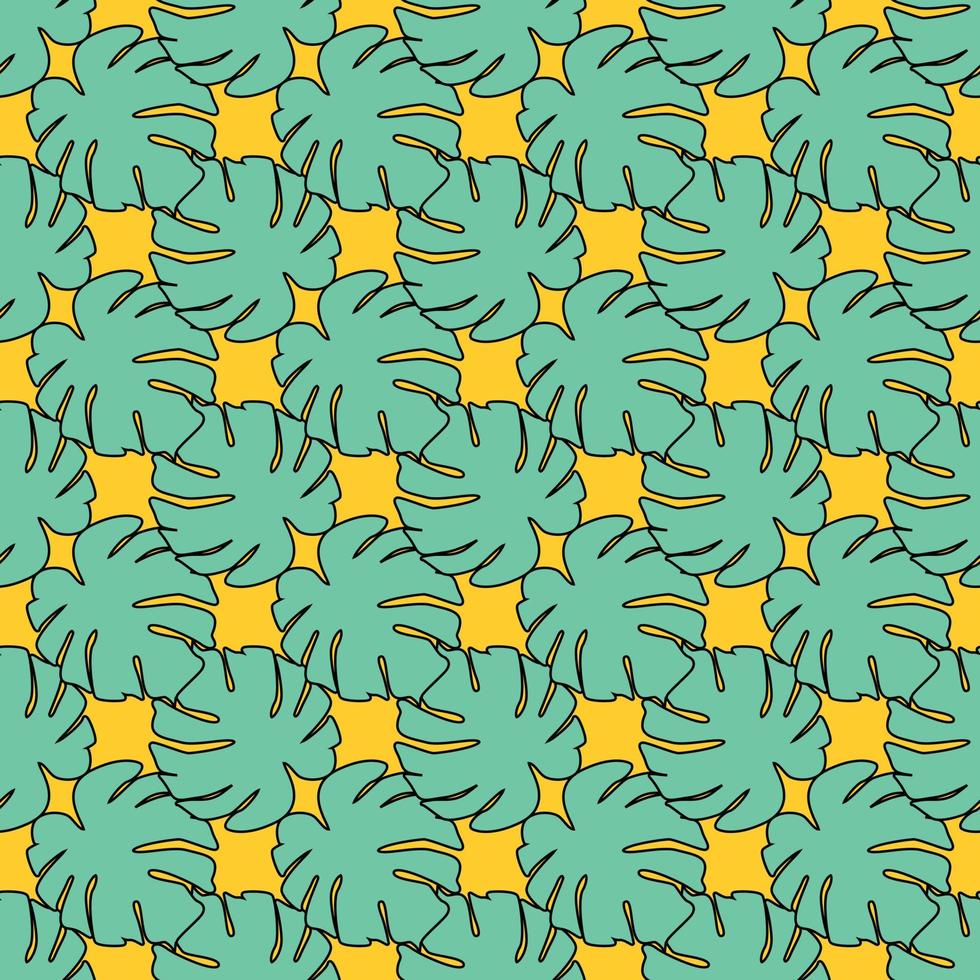 Monstera leaves seamless pattern. Botanical leaf backdrop. vector