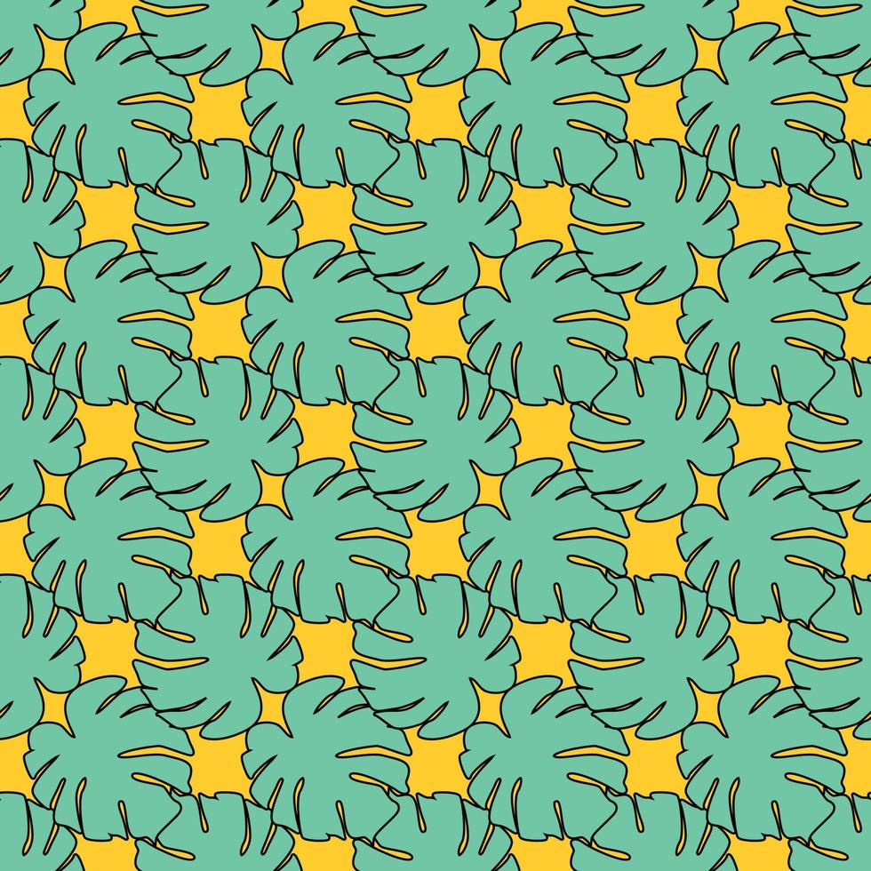 Monstera leaves seamless pattern. Botanical leaf backdrop. vector